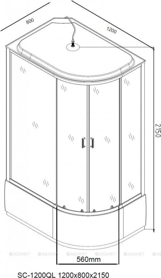 Aquanet SC-1200Q-L душевой бокс 120*80*215 левый