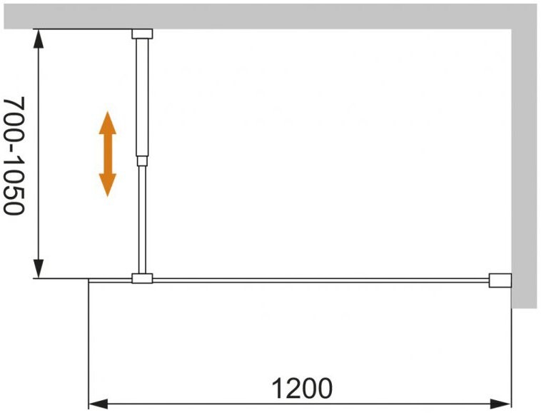 Cezares Liberta-L-1-120-C-Cr душевая перегородка 120*195