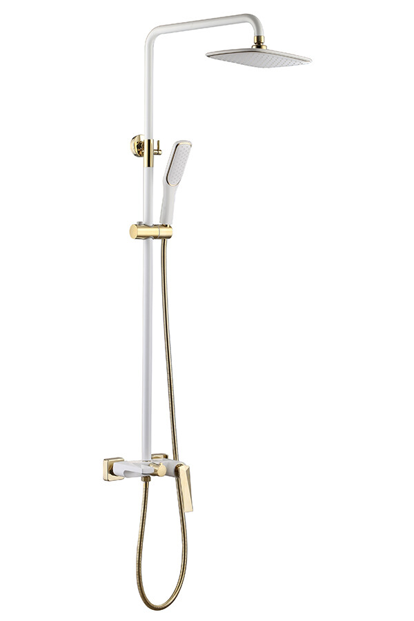 Душевая система Boheme Venturo Белый / Золото с изливом 388-W