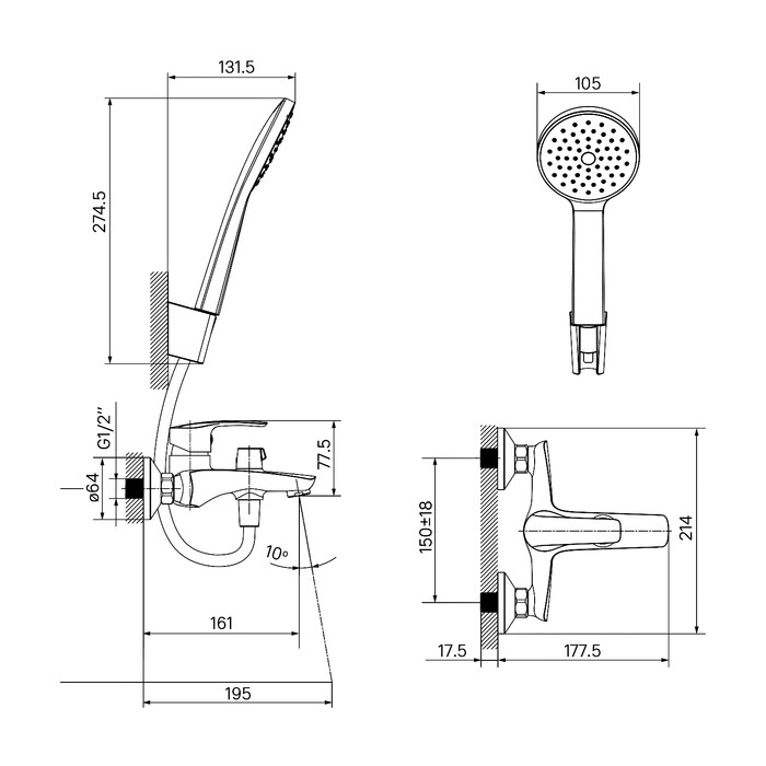 Iddis Ray RAYWT02i02 смеситель для ванны белый