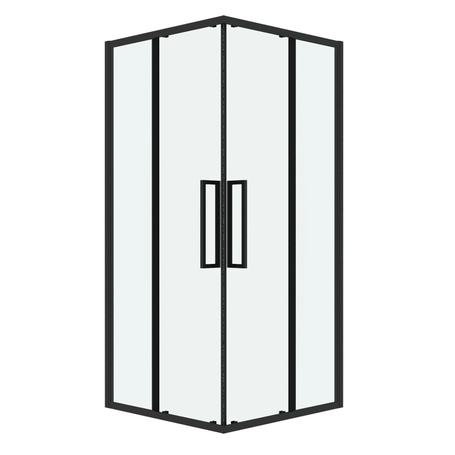 Душевое ограждение Grossman Cosmo 300.K33.02.8080.21.00 (80х80х195) квадрат,раздвижная,черный матовый,стекло прозрачное, 1 место