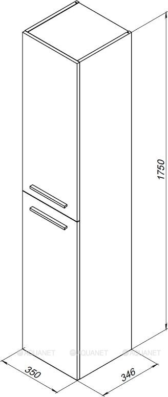 Aquanet Nova 00242261 шкаф-пенал подвесной, белый 35