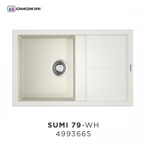 Omoikiri Sumi 79-WH 4993665 кухонная мойка тetogranit белый 79х50 см