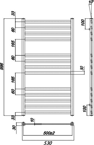 Ravak Degree полотенцесушитель водяной 500*1000 X04000083682