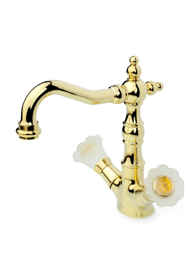 Смеситель для раковины высокий Boheme Сamelia Золото 292-Camelia