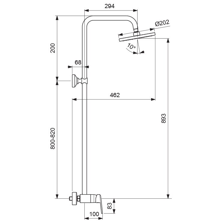 Vidima Balance BA272AA Душевая система без излива