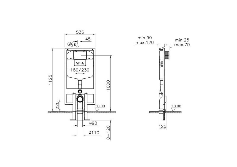 VitrA 700-1873 инсталляция для унитаза