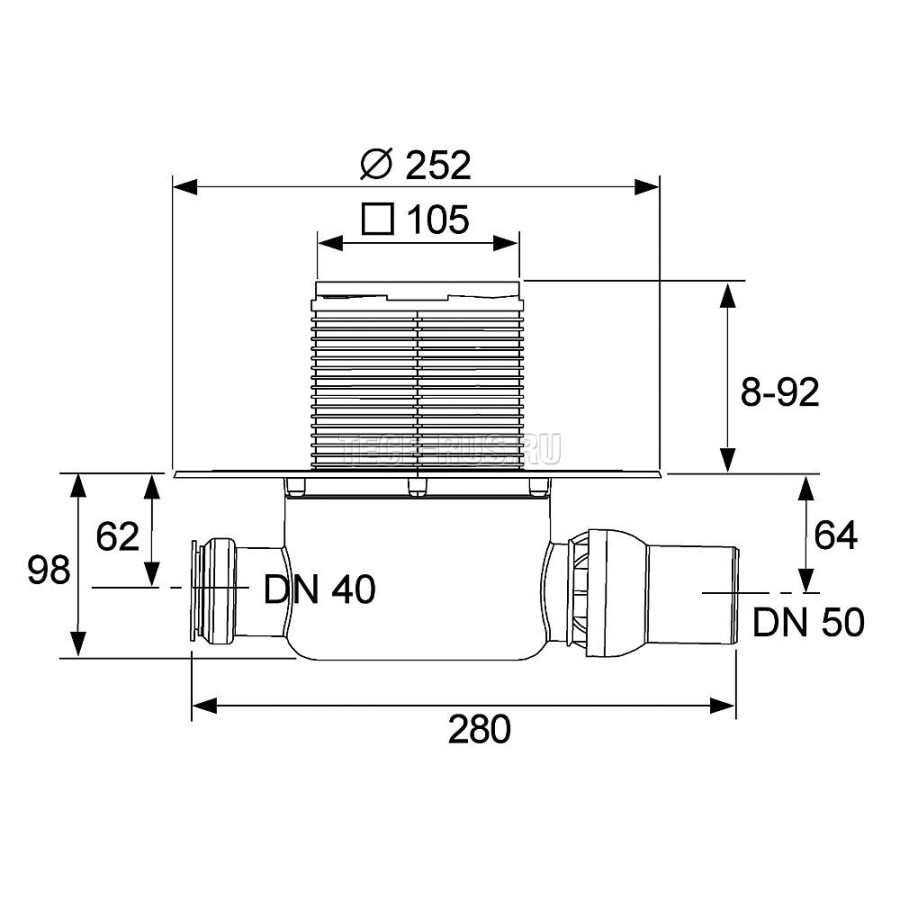 Tece Drainpoint S120 3601200 Душевой трап 100*100 мм