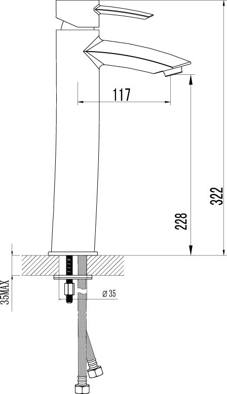 Lemark Atlantiss LM3209C смеситель для раковины 35 мм