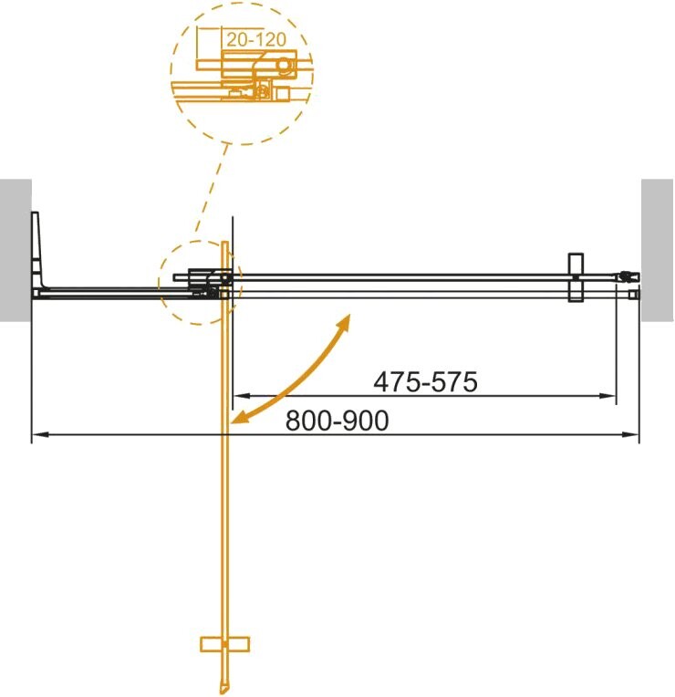 Cezares SLIDER-B-1-80/90-C-NERO душевые двери 90*195