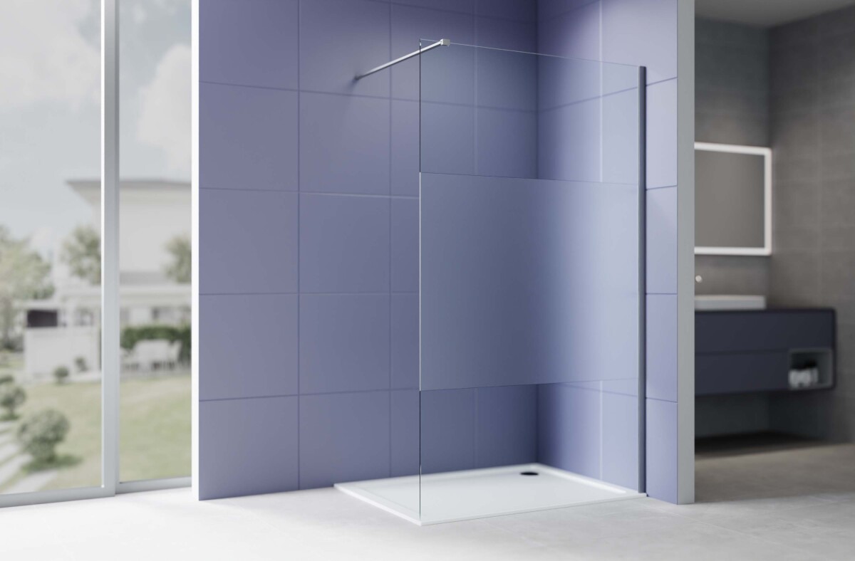 Aquatek AQ.WI.140.3GM Душевая перегородка Walk In 140см с держателем 1200мм оружейная сталь прозрачное+матовое