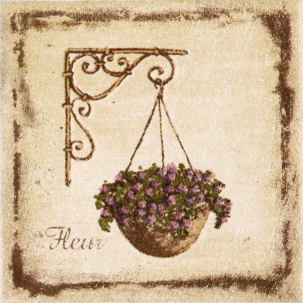 Kerama Marazzi Прованс 10х10 см декор настенный бежевый цветы в горшке