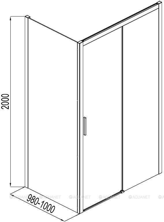 Aquanet Pleasure AE60-F-100H200U-BT боковая стенка 100*200