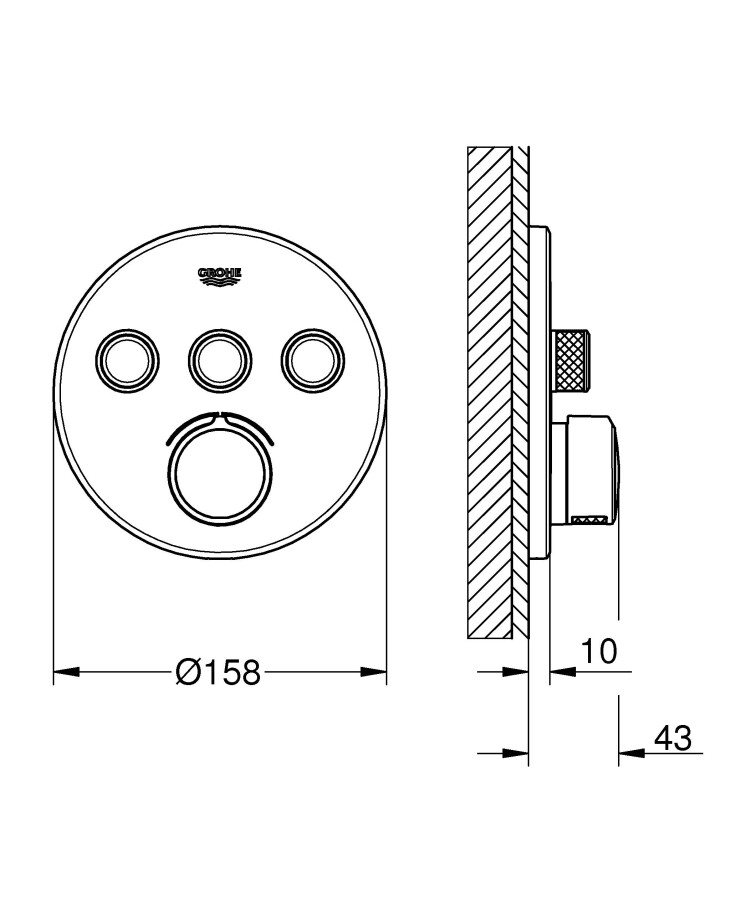 Grohe Grohtherm SmartControl 29146000 смеситель скрытого монтажа хром