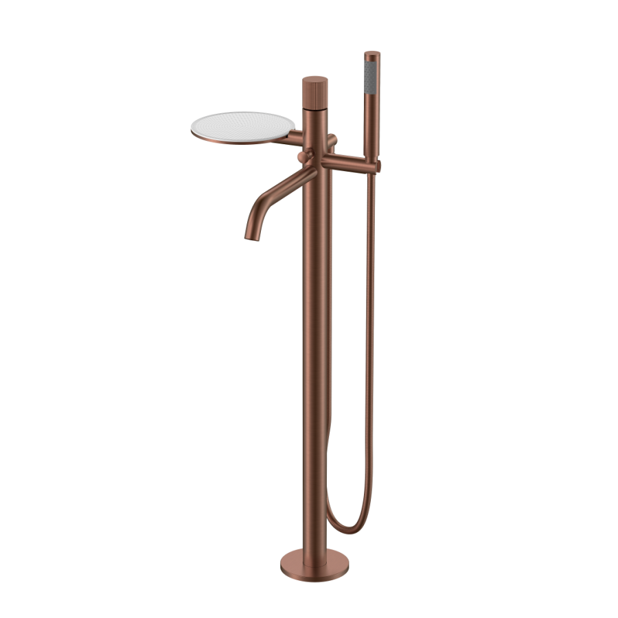 Смеситель для ванны напольный Boheme Stick ручка Linea Brushed Bronze 129-BRB.3