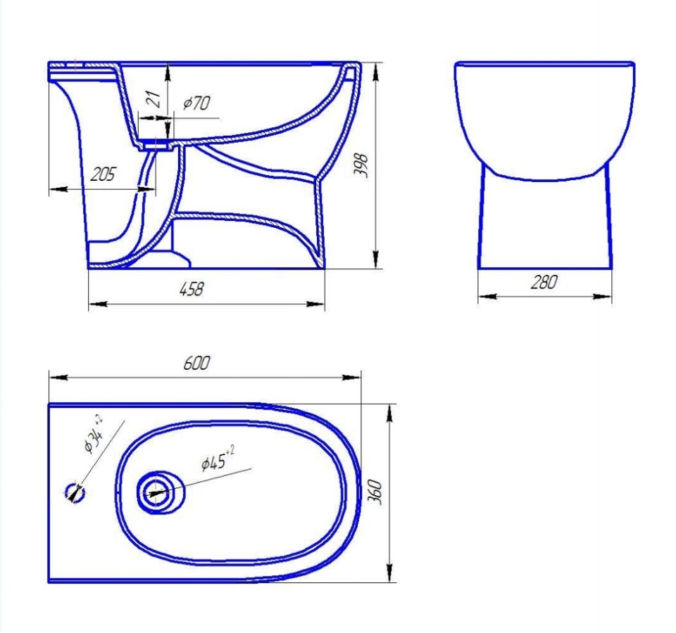 Sanita Luxe Art ARTSLBI01 биде напольное