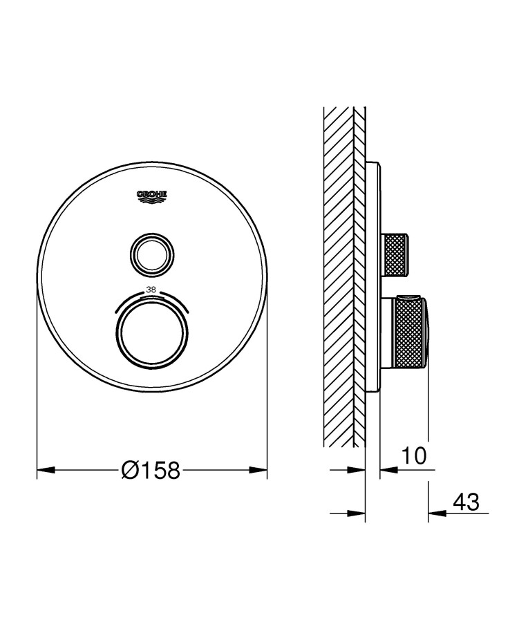 Grohe Grohtherm SmartControl 29118DA0 смеситель для душа теплый закат