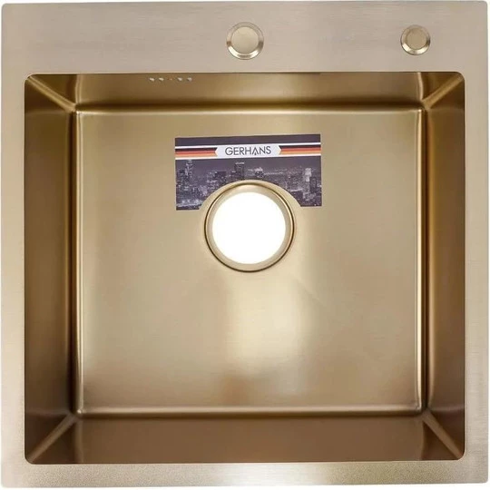 Мойка для кухни из нержавеющей стали Gerhans K35050G PVD GOLD