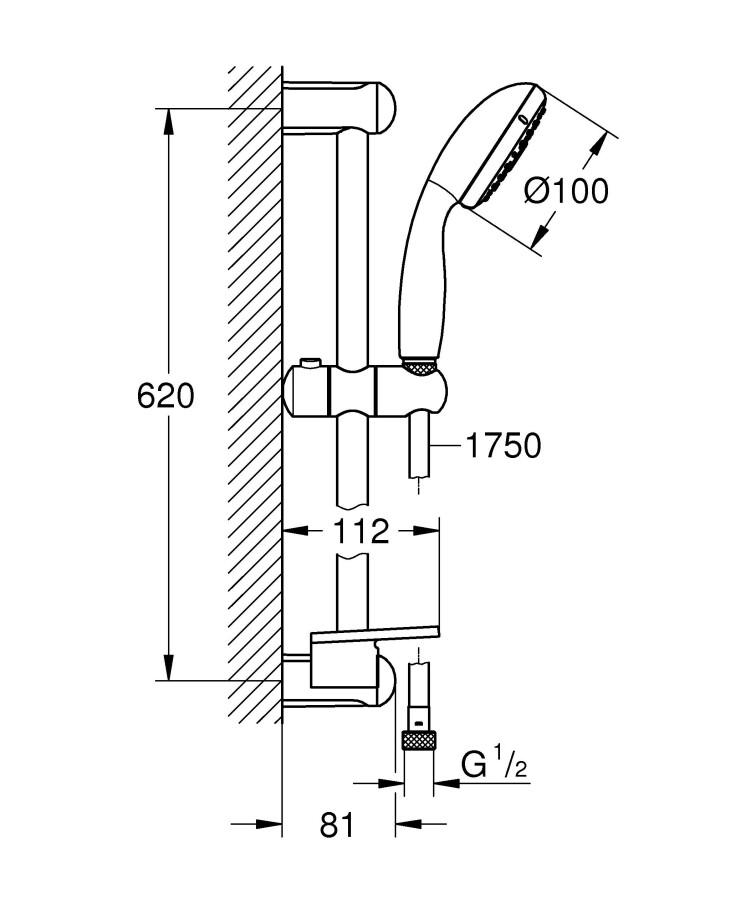Grohe New Tempesta 27600001 душевой гарнитур