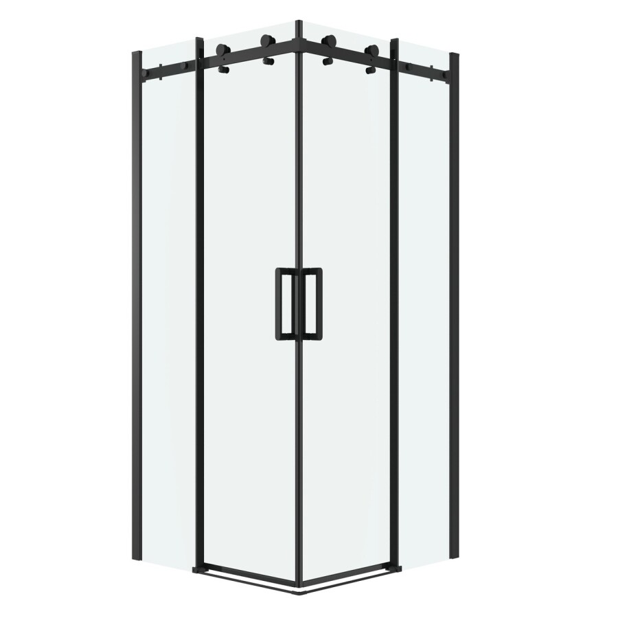 Душевое ограждение Grossman Classic 300.K33.04.9090.21.00 (90х90х195) квадрат,раздвижная,черный матовый,стекло прозрачное, 2 места