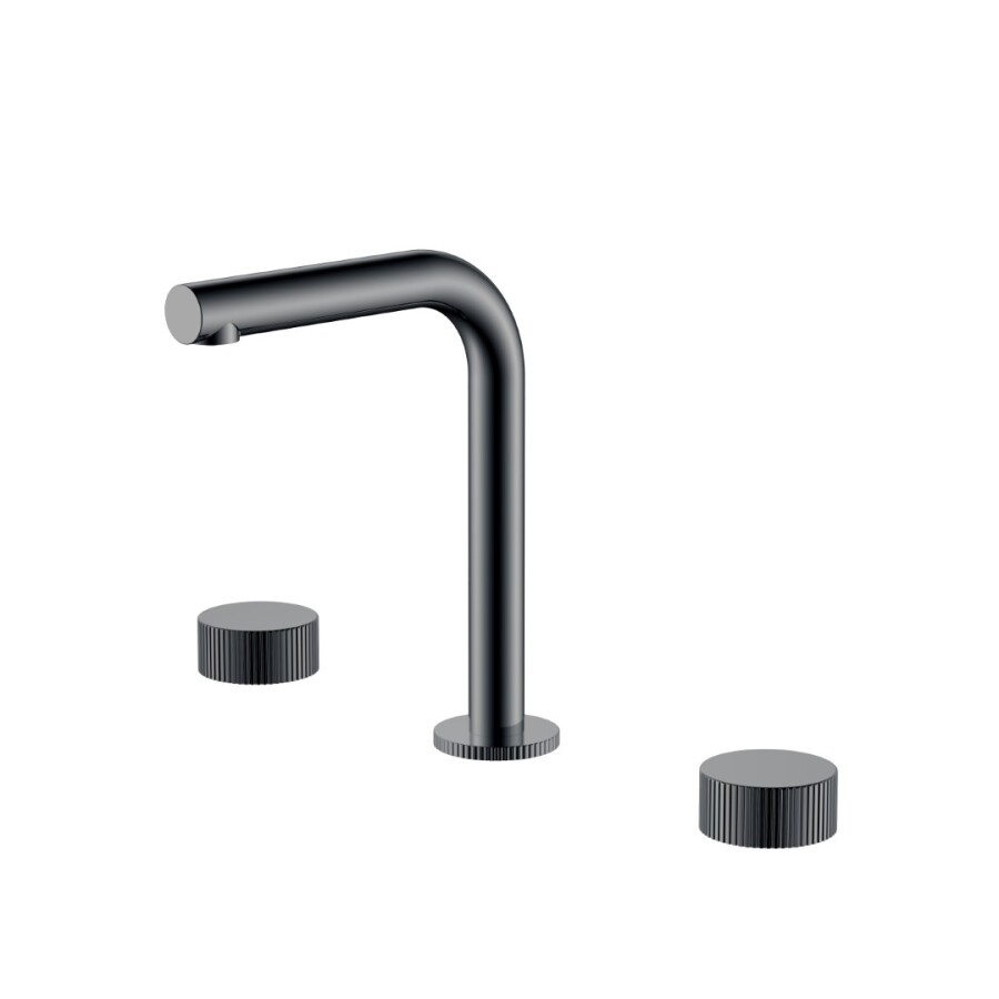 Смеситель для раковины Boheme Stick ручка Linea на 3 отв. Shine Gun Metal 152-SGM.3