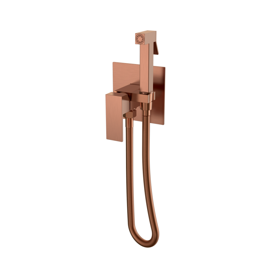 Гигиенический душ со смесителем Boheme Qubic Copper Brushed 477-CB