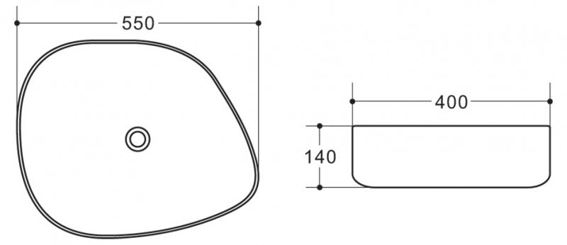BelBagno BB1435 раковина накладная 55 см белая
