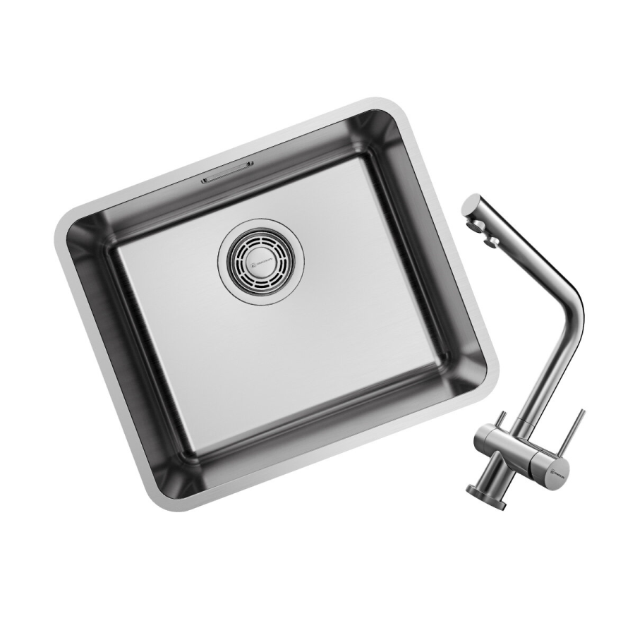 Omoikiri OMI 43-U/I-IN ULTRA MINI + NAGANO-BN комплект мойка кухонная + смеситель 7402.4011