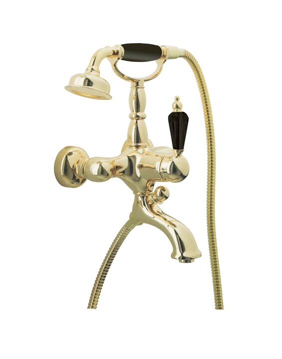 Смеситель для ванны с душевым комплектом Boheme Tradizionale Nero Золото Черная керамика 253