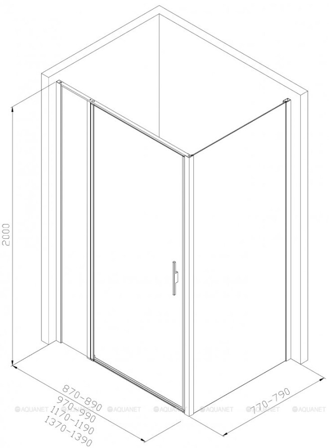 Allen Brau Priority душевое ограждение 90*80*200 серебро браш 3.31002.BA + 3.31014.BA