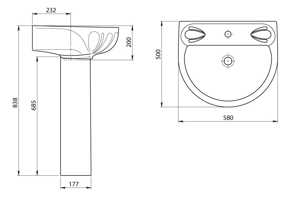 Santeri Лотос 131106S0010B0 умывальник подвесной 58*50 см