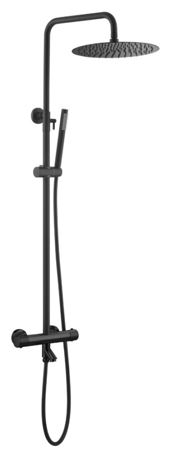 Душевая стойка Boheme Uno с термостатом Черный матовый 468-T-B