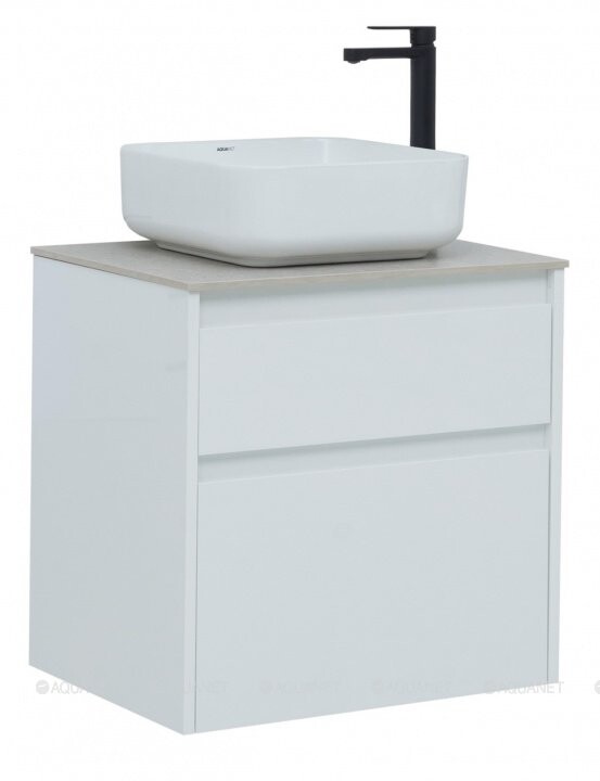 Aquanet Nova Lite 60 тумба под раковину подвесная белый 2 ящика 00242575