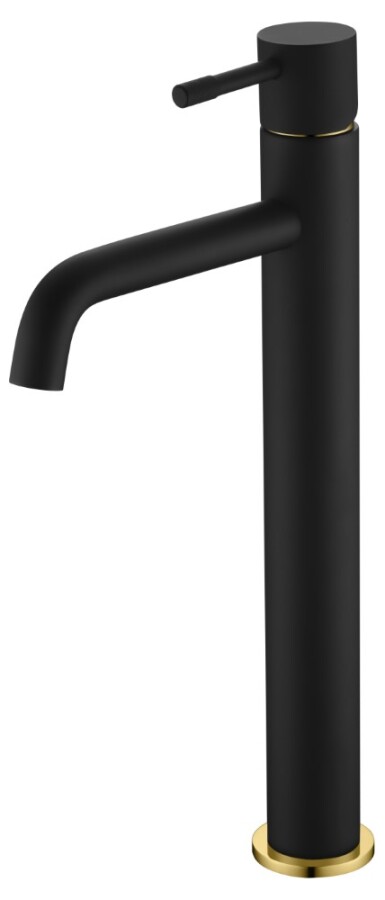 Смеситель для умывальника высокий Boheme Uno Черный / Золото 462-BG