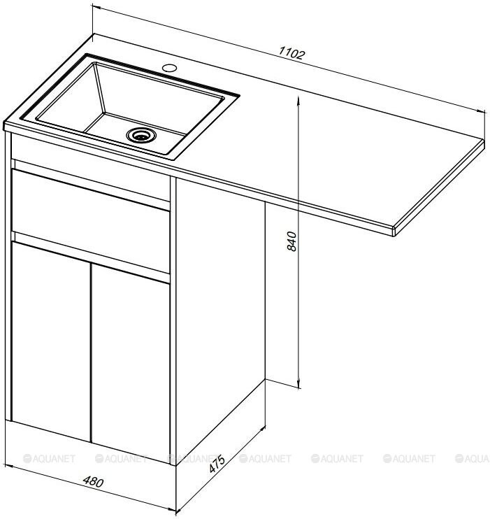 Aquanet Токио 110 R тумба с раковиной напольная белый 00239207