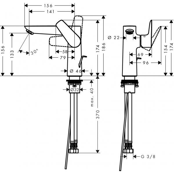 Hansgrohe Talis E 71754670 смеситель для раковины черный