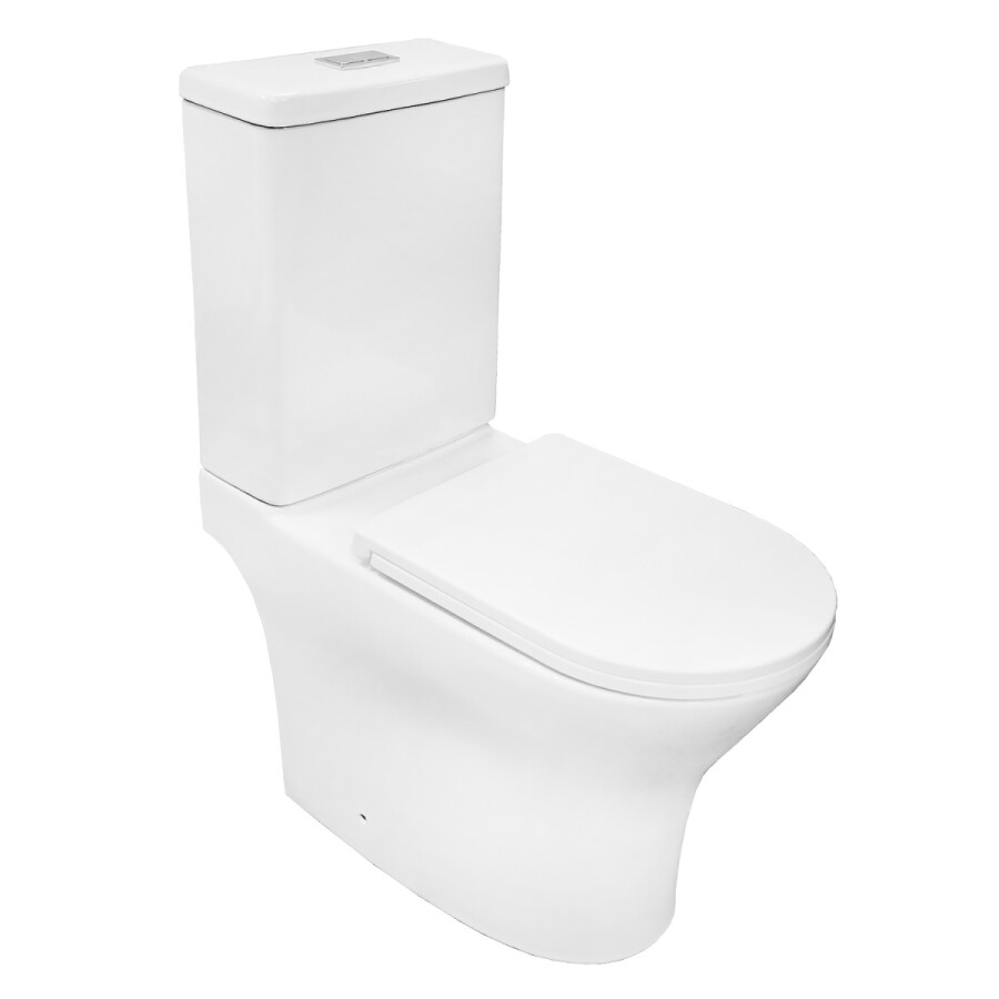 Унитаз-компакт Azario Tesoro 350х650х830 напольный, безободковый, система смыва "Торнадо", быстросъемное сиденье микролифт AZ-8501