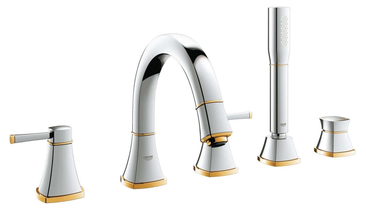 Grohe Grandera 19919IG0 смеситель на борт ванны хром/золото