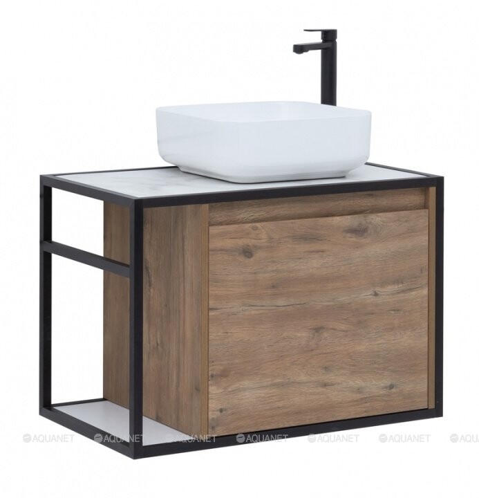 Aquanet Nova Lite Loft 75 R тумба под раковину подвесная дуб рустикальный 00261657