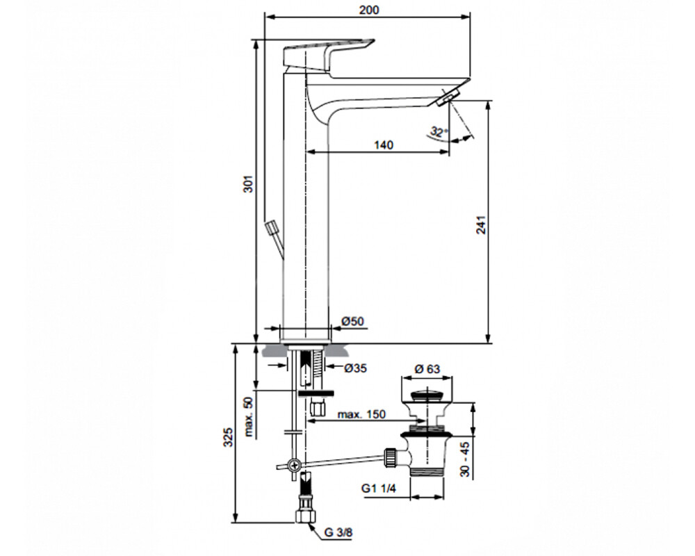 Ideal Standard Tesi A6573AA смеситель для раковины