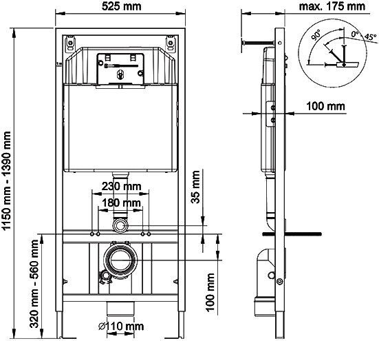 Berges Novum D7 040237 инсталляция для унитаза с кнопкой белая хром