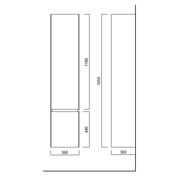 Kerama Marazzi Cubo 165 CU.165lhMAL шкаф-пенал подвесной, левый, мальва