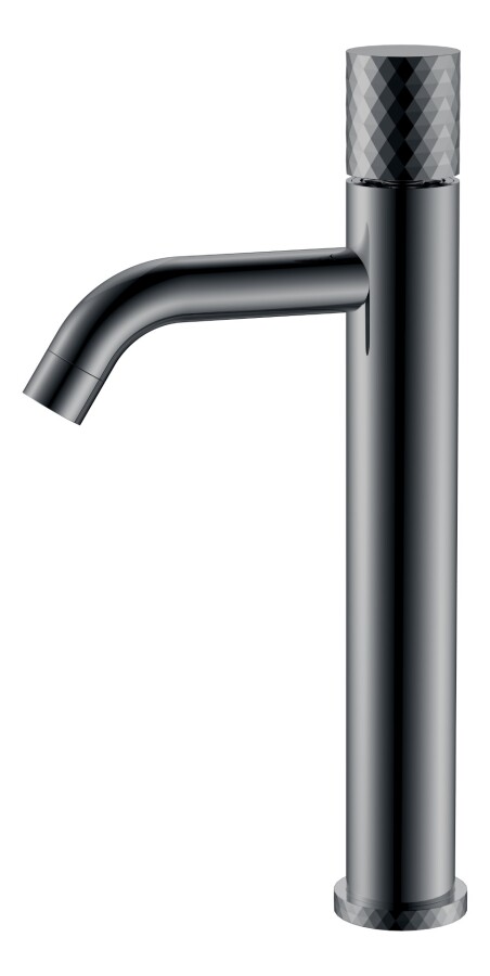 Смеситель для раковины высокий Boheme Stick ручка Diamond Shine Gun Metal 122-SGM