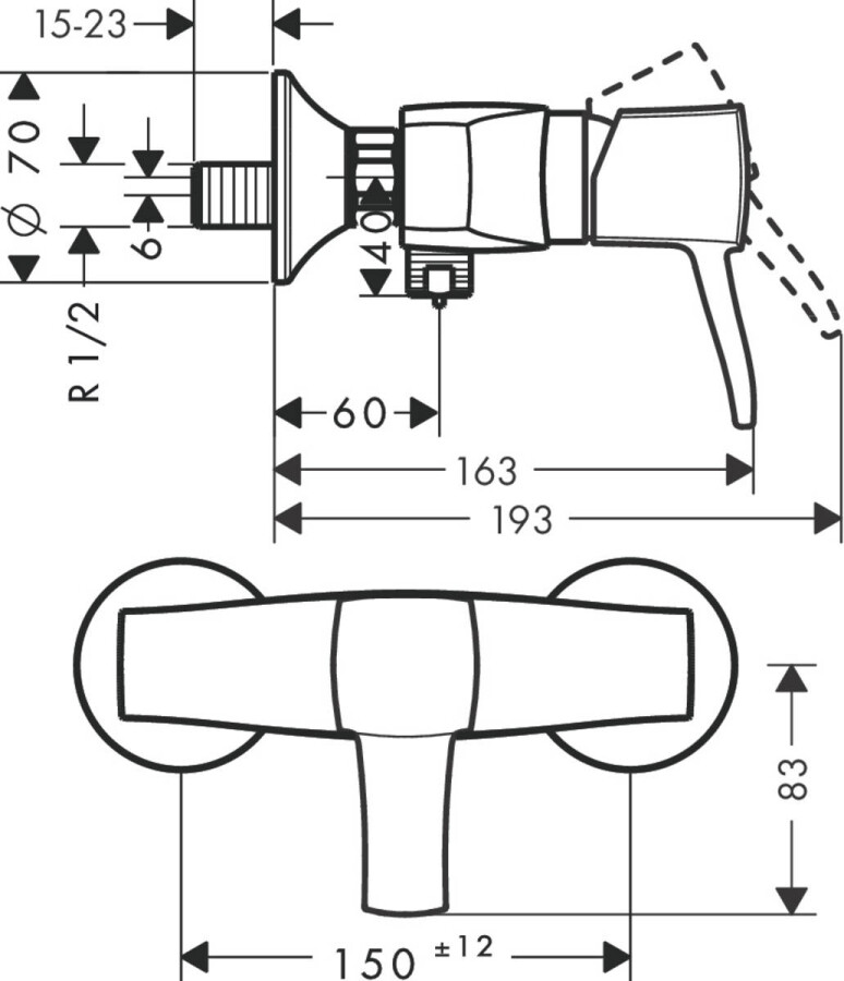 Hansgrohe 31360090 Metropol Classic Смеситель для душа однорычажный, хром/под золото