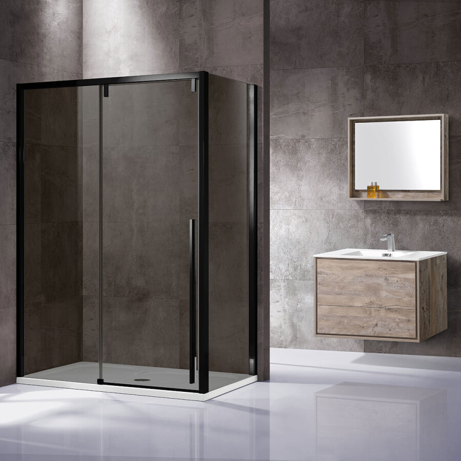 Vincea Lugano душевой уголок VSR-1L9012CGB-1 120х90 черный, стекло тонированное