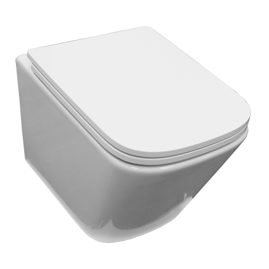 Унитаз подвесной Azario Armonia с системой смыва Tornado, безободковый с сиденьем микролифт 490*340*360 AZ-2403