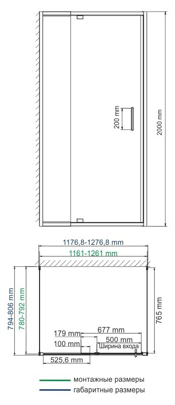 WasserKRAFT Berkel 48P25 душевое ограждение 120*80*200