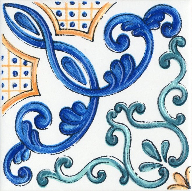 Kerama Marazzi Капри 20х20 см декор настенный белый глянцевый майолика 4 STG\A454\5232