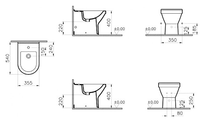 VitrA S50 5325B003-0288 биде напольное