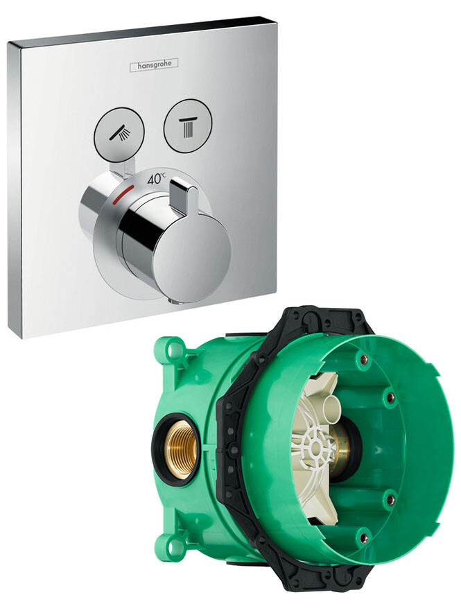 Hansgrohe 15763000S Set HG Select термостатический смеситель для душа (15763000+01800180) Хром